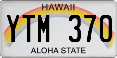 HI license plate YTM370