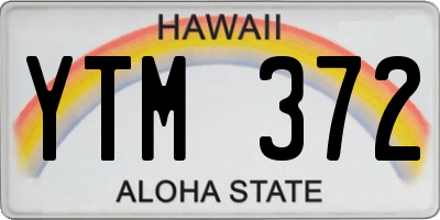 HI license plate YTM372