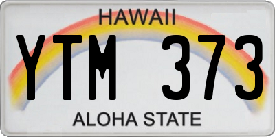 HI license plate YTM373
