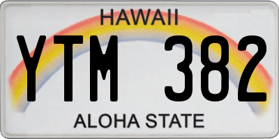 HI license plate YTM382