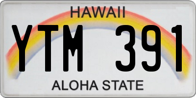 HI license plate YTM391