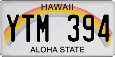 HI license plate YTM394
