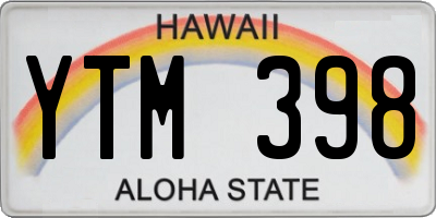 HI license plate YTM398