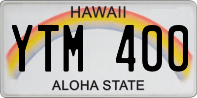 HI license plate YTM400