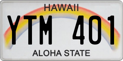 HI license plate YTM401