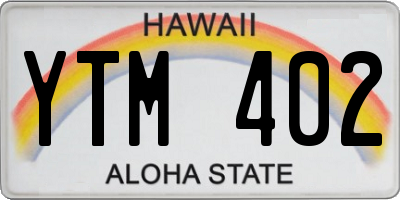 HI license plate YTM402