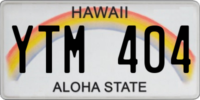 HI license plate YTM404