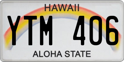 HI license plate YTM406