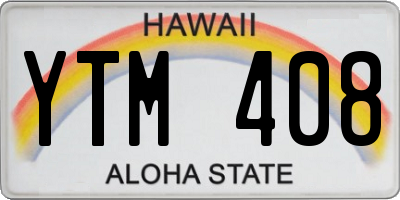 HI license plate YTM408