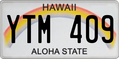 HI license plate YTM409
