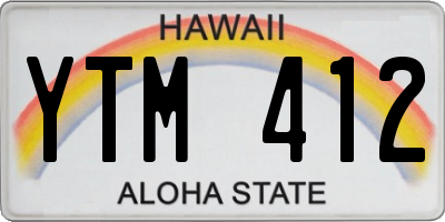 HI license plate YTM412
