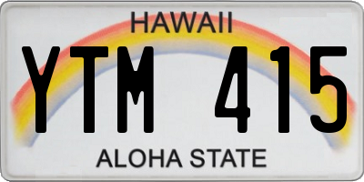 HI license plate YTM415