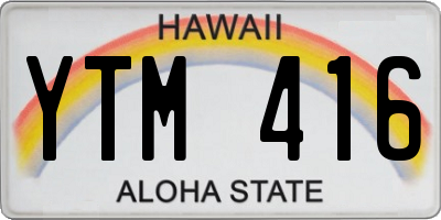 HI license plate YTM416