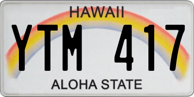 HI license plate YTM417