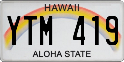 HI license plate YTM419