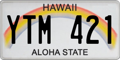 HI license plate YTM421