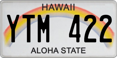 HI license plate YTM422