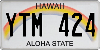 HI license plate YTM424