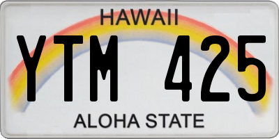 HI license plate YTM425