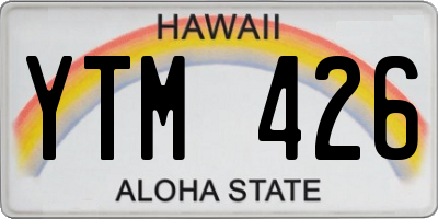 HI license plate YTM426