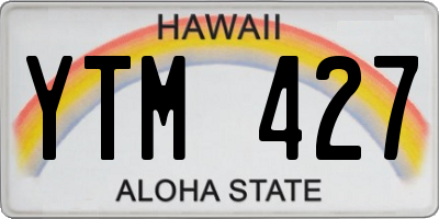 HI license plate YTM427