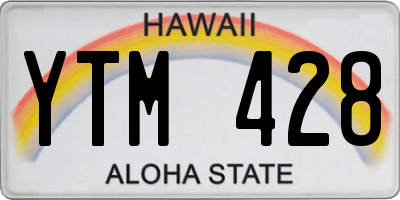 HI license plate YTM428
