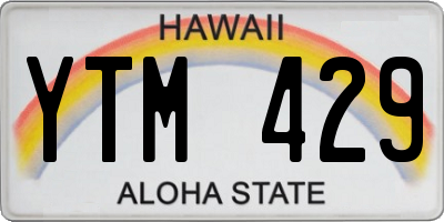 HI license plate YTM429