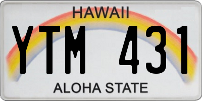 HI license plate YTM431