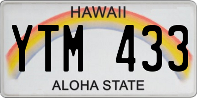 HI license plate YTM433