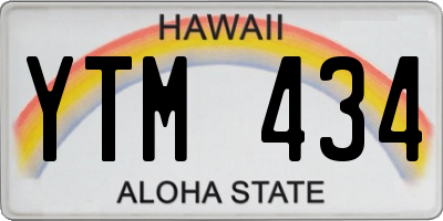 HI license plate YTM434