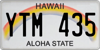 HI license plate YTM435