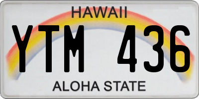 HI license plate YTM436