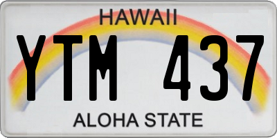 HI license plate YTM437
