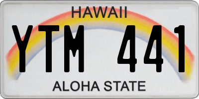 HI license plate YTM441