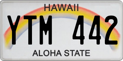 HI license plate YTM442