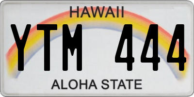 HI license plate YTM444