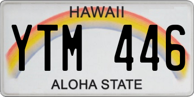 HI license plate YTM446