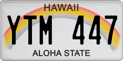 HI license plate YTM447
