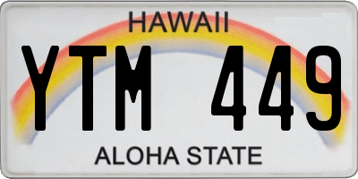 HI license plate YTM449