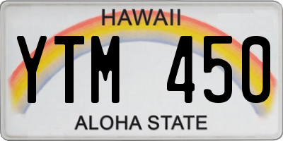 HI license plate YTM450