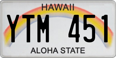 HI license plate YTM451
