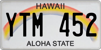 HI license plate YTM452