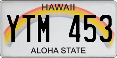 HI license plate YTM453