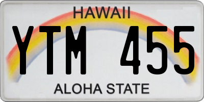 HI license plate YTM455