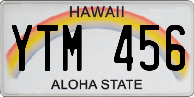 HI license plate YTM456