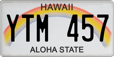 HI license plate YTM457
