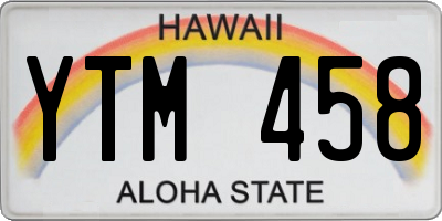 HI license plate YTM458