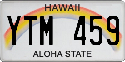 HI license plate YTM459