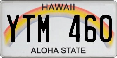 HI license plate YTM460
