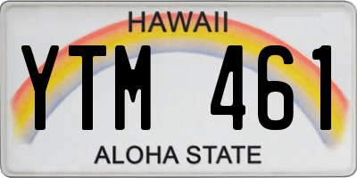 HI license plate YTM461